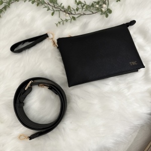 Soft Luxury Saffiano Black Clutch Bag
